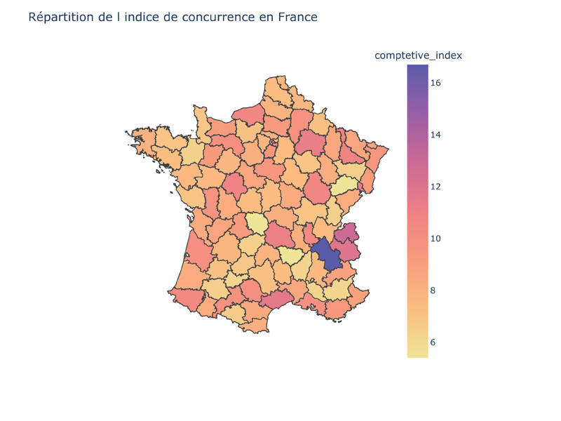 Répartition de lindice de concurrence en France02