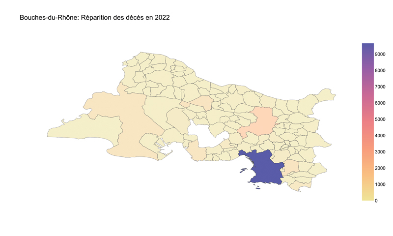 Nombre de décès dans le dpt Bouches du Rhône