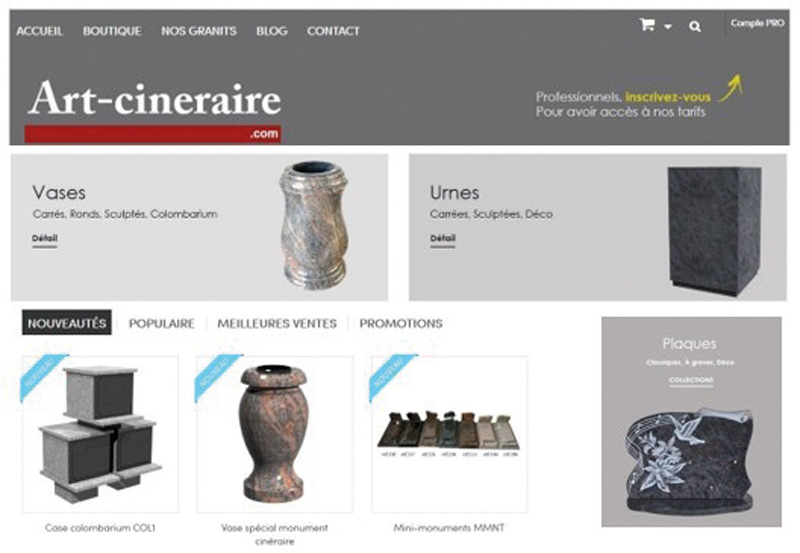 accueil site Art cineraire com