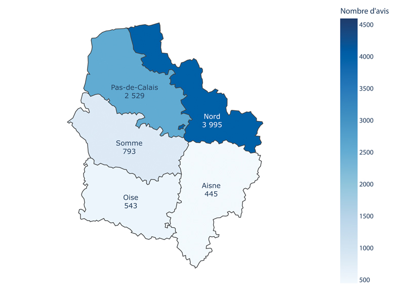 carte region Hauts de France volume