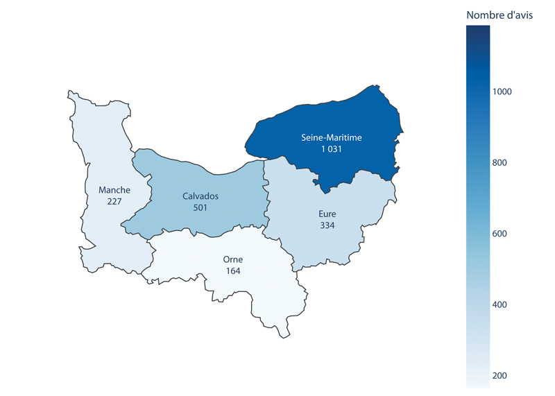 carte region Normandie volume